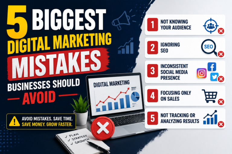Read more about the article 5 Biggest Digital Marketing Mistakes Businesses Should Avoid